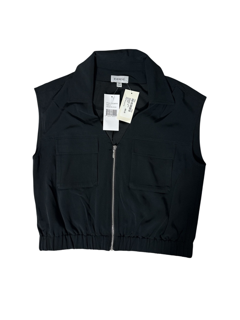 EVEREVE Ronan Utility Zip Up Top Black Size M NWT